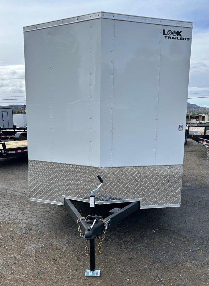 7x14 ST DLX Flat Top V-Nose Enclosed Trailer - 7K GVWR - White | Carson City, NV