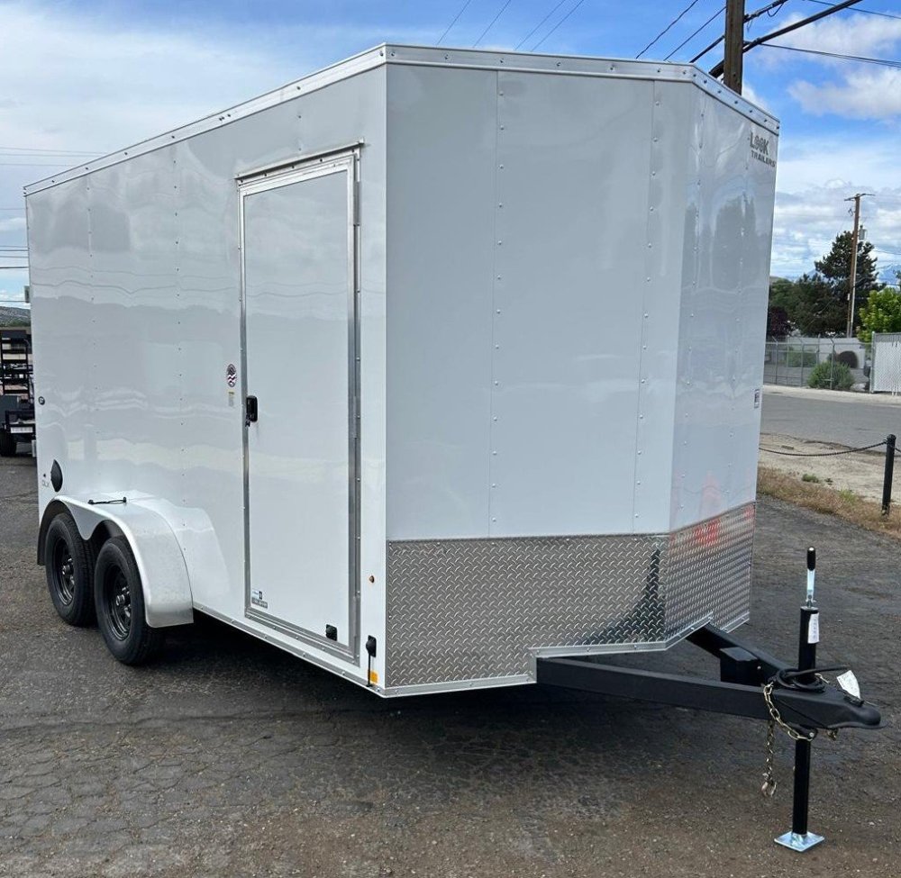 7x14 ST DLX Flat Top V-Nose Enclosed Trailer - 7K GVWR - White | Carson City, NV