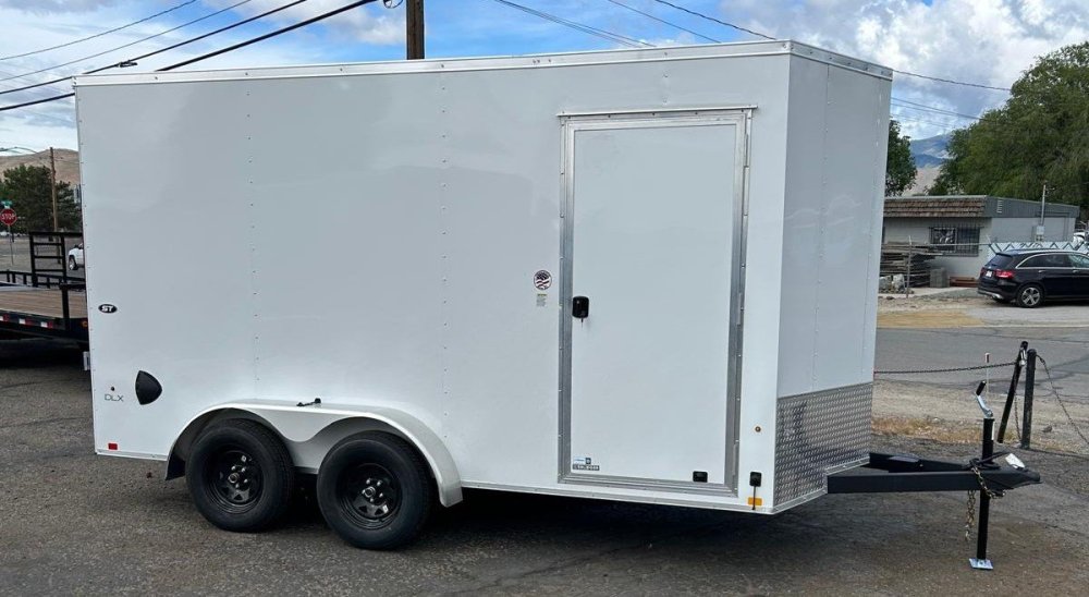 7x14 ST DLX Flat Top V-Nose Enclosed Trailer - 7K GVWR - White | Carson City, NV