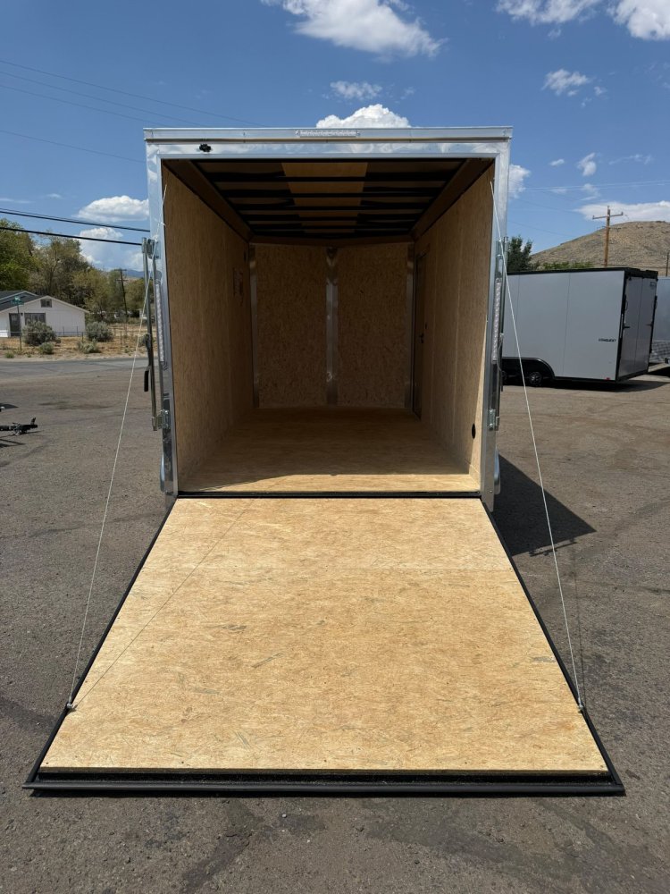 7x14 LOOK DLX Enclosed Cargo Trailer - 7K GVWR - Silver - Flat Top V-Nose