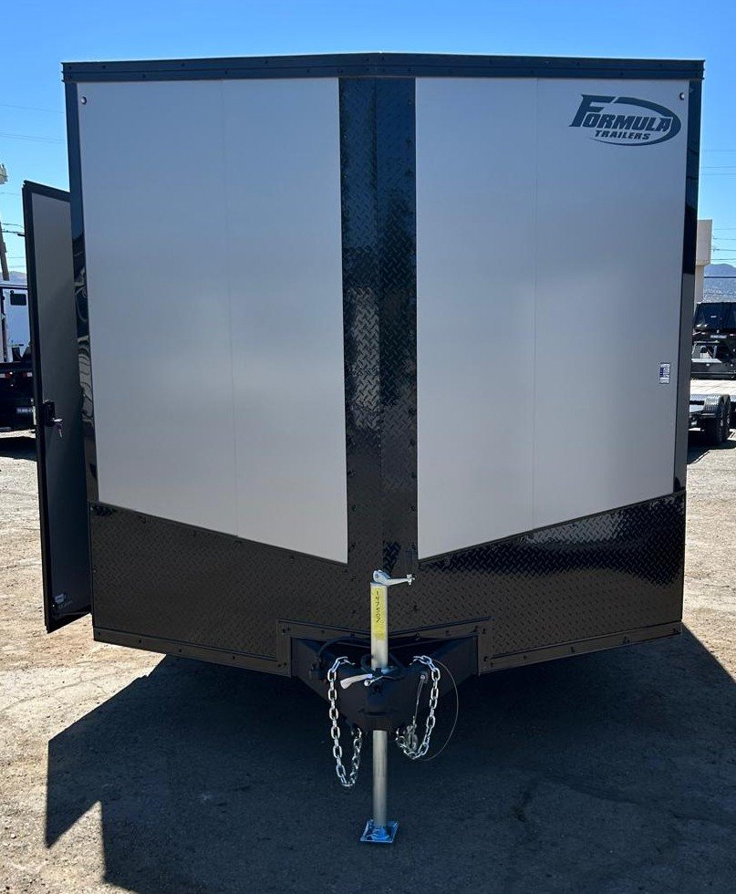 8.5x20 Conquest SE Flat Top Sloped V-Nose Enclosed Car Hauler - 10K GVWR - Silver/Black | Carson Cit