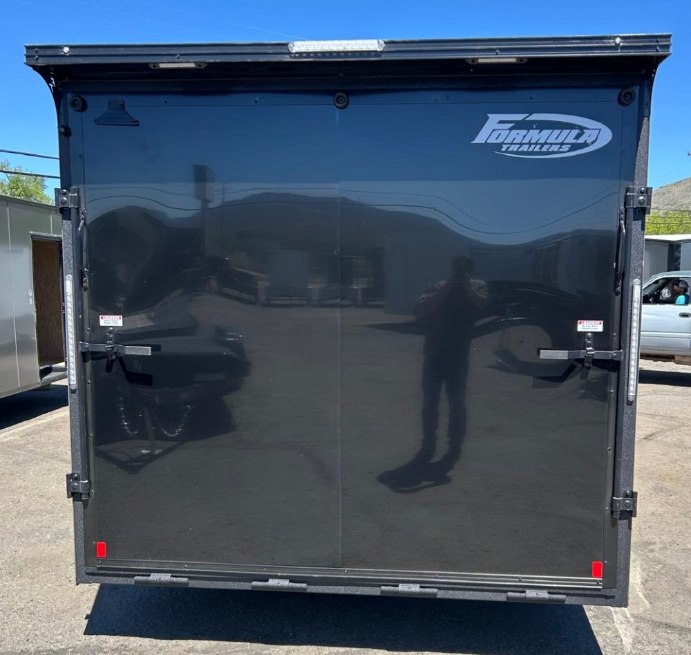 8.5x20 Conquest SE Flat Top Sloped V-Nose Enclosed Car Hauler - 10K GVWR - Silver/Black | Carson Cit