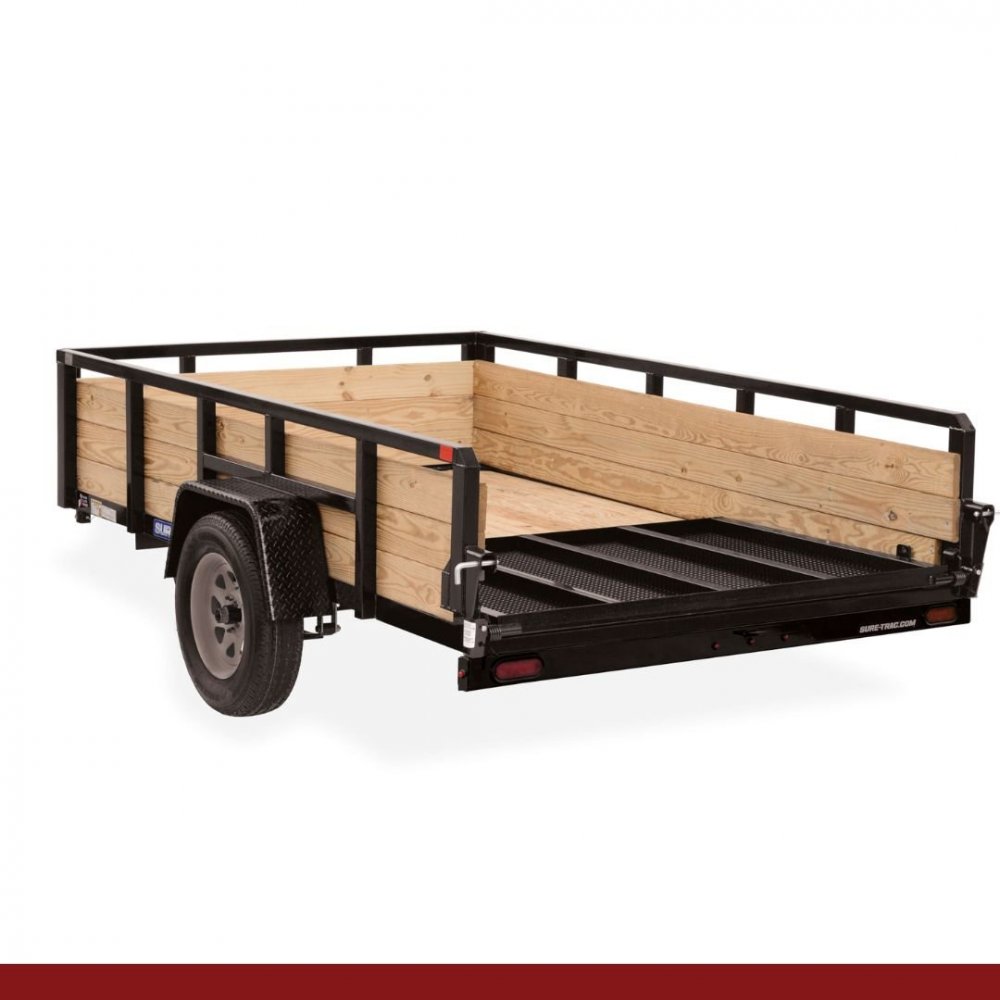 7x16 Sure-Trac Utility - TUBE TOP 3-BOARD HIGH SIDE (TA)