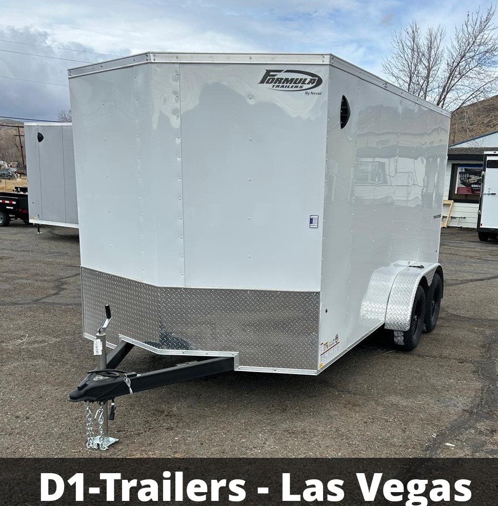7x14 Traverse Flat Top V-Nose Enclosed Trailer - 7K GVWR | White