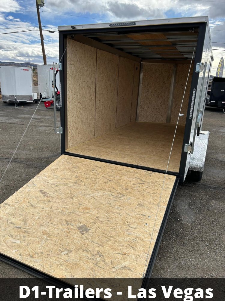 7x14 Traverse Flat Top V-Nose Enclosed Trailer - 7K GVWR | White