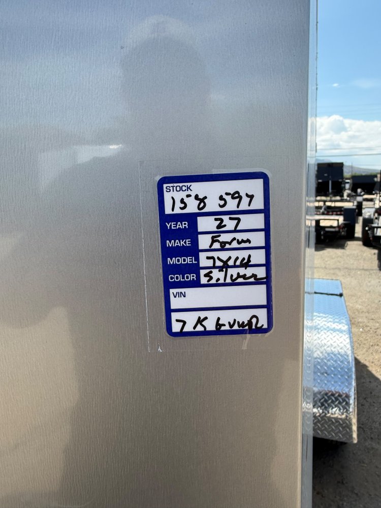 Formula Traverse 7x14 7K Enclosed Cargo Trailer - 7' Interior Height