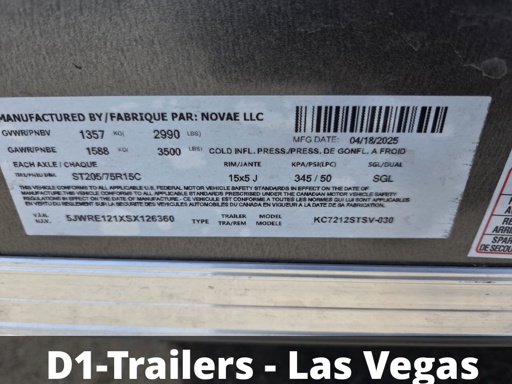 6x12 Indigo DLX Flat Top V-Nose Enclosed Cargo Trailer - 3K GVWR - For Sale in Nevada