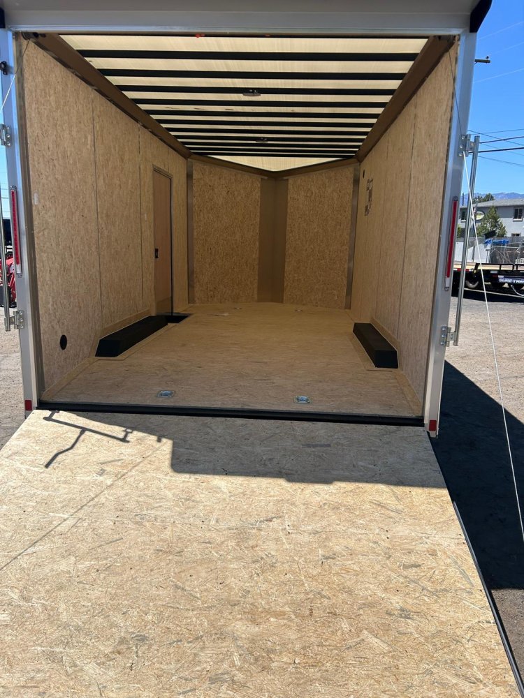 8.5x16 Element SE Flat Top Sloped V-Nose Enclosed Car Hauler - 7K GVWR - Silver/Black | Carson City,