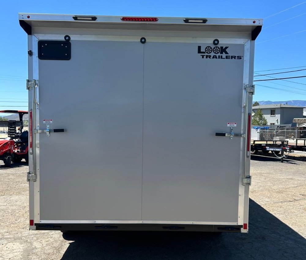 8.5x16 Element SE Flat Top Sloped V-Nose Enclosed Car Hauler - 7K GVWR - Silver/Black | Carson City,