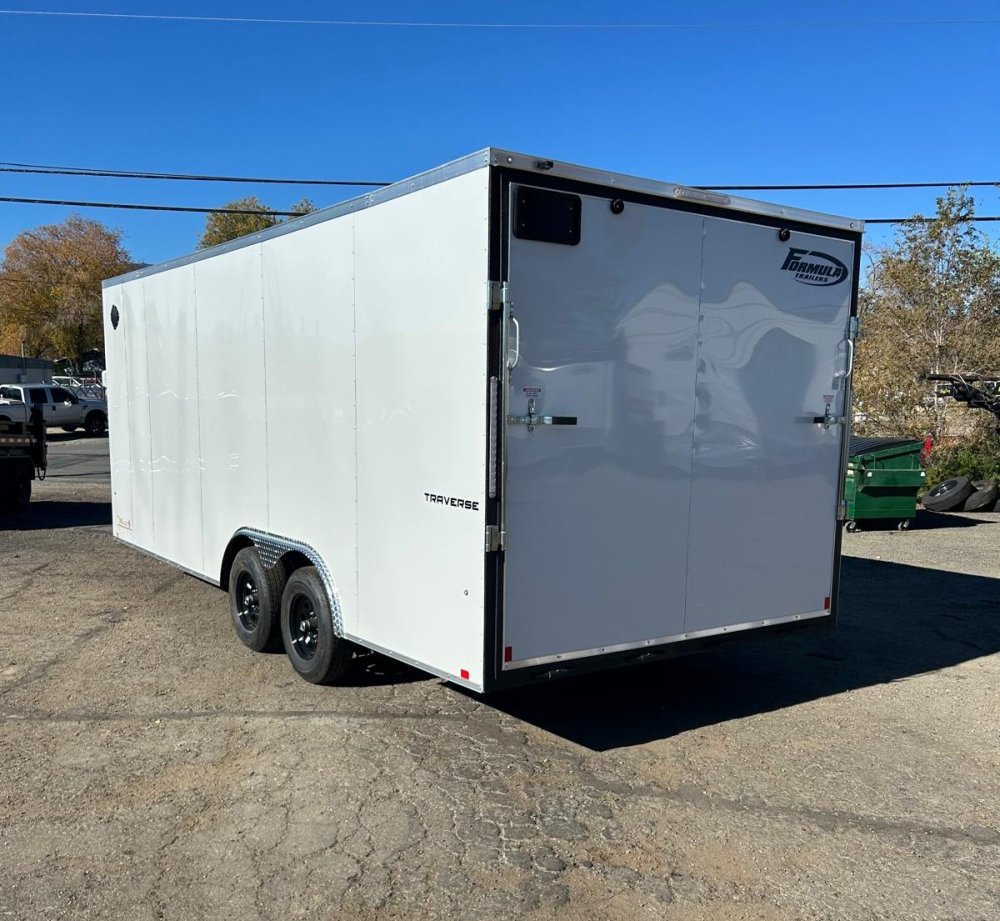 8.5x20 Formula Traverse Flat Top V-Nose Car Hauler White | 10K GVWR | D1 Trailers Carson City, NV