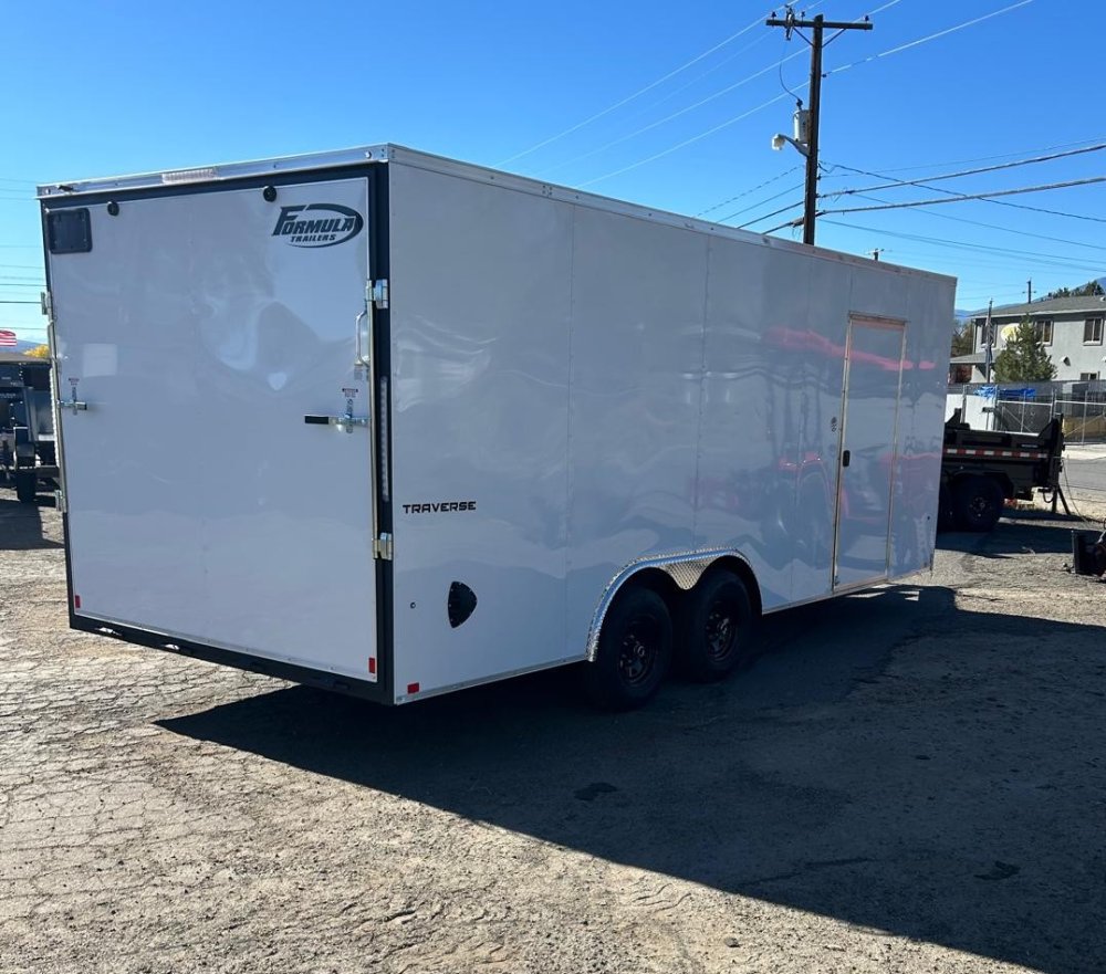8.5x20 Formula Traverse Flat Top V-Nose Car Hauler White | 10K GVWR | D1 Trailers Carson City, NV