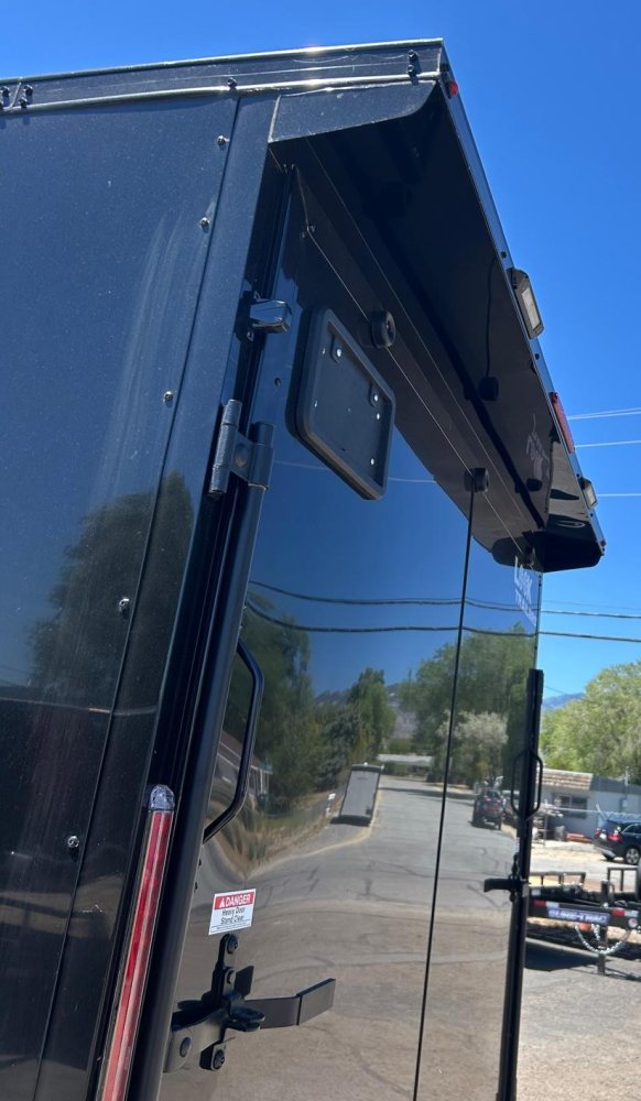 8.5x16 Element SE Flat Top Sloped V-Nose Enclosed Car Hauler - 7K GVWR - Black/Black | Carson City, 