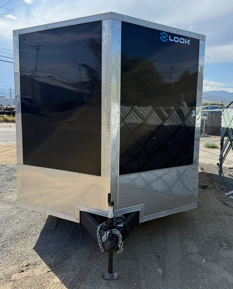 8.5x16 Element SE Enclosed Trailer - Black - Black Aluminum Wheels - LED Loading Lights