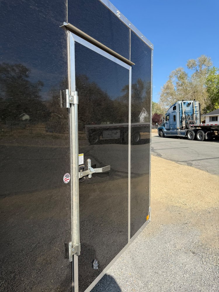 8.5x16 Element SE Enclosed Trailer - Black - Black Aluminum Wheels - LED Loading Lights