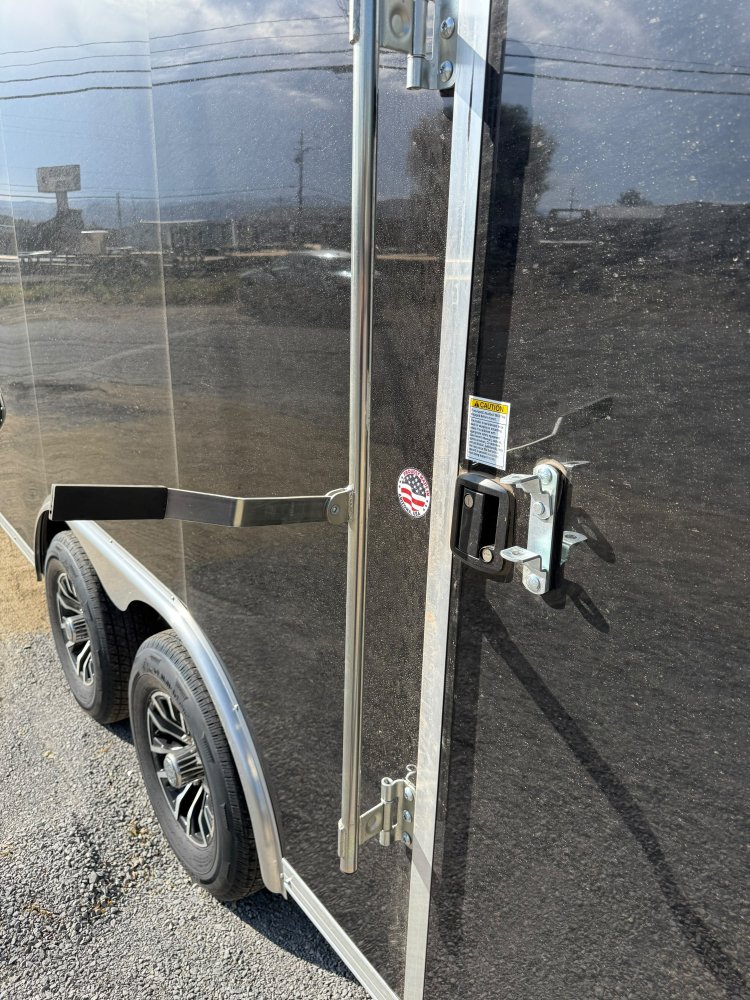 8.5x16 Element SE Enclosed Trailer - Black - Black Aluminum Wheels - LED Loading Lights