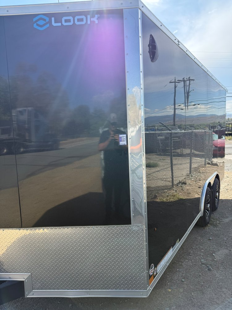 8.5x16 Element SE Enclosed Trailer - Black - Black Aluminum Wheels - LED Loading Lights