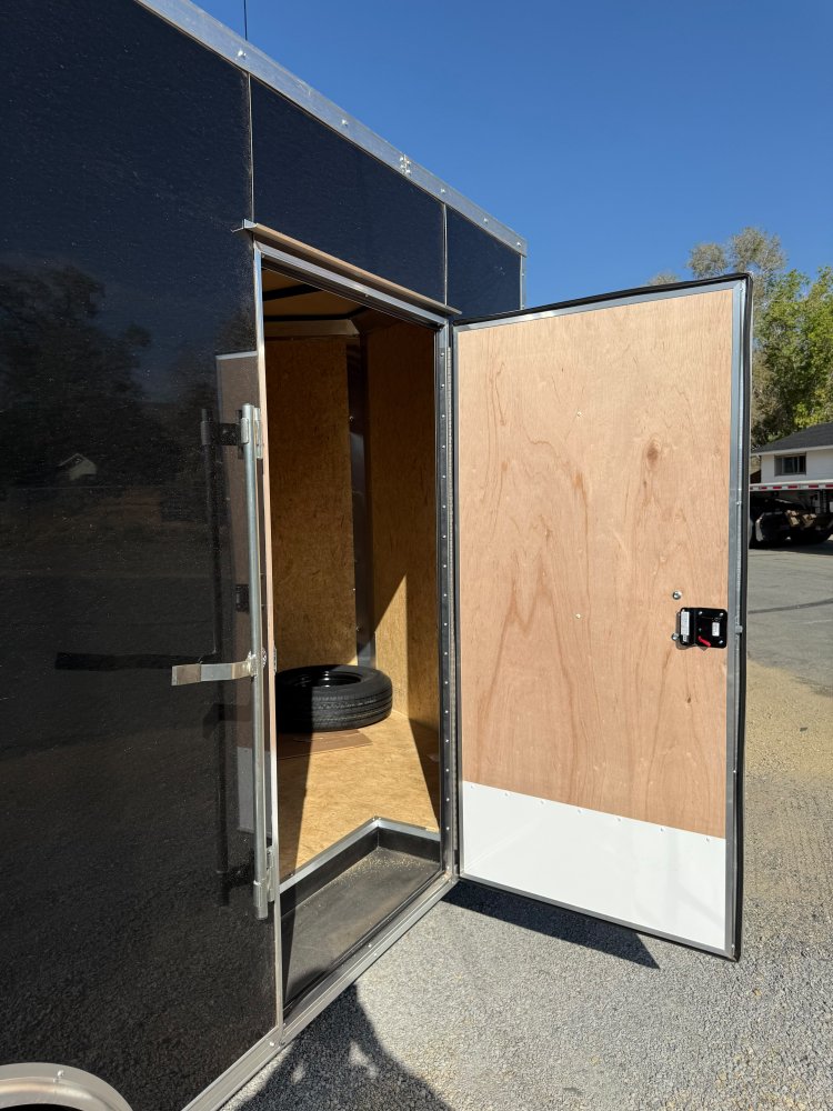 8.5x16 Element SE Enclosed Trailer - Black - Black Aluminum Wheels - LED Loading Lights