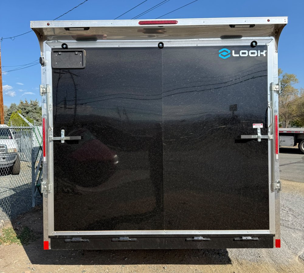 8.5x16 Element SE Enclosed Trailer - Black - Black Aluminum Wheels - LED Loading Lights