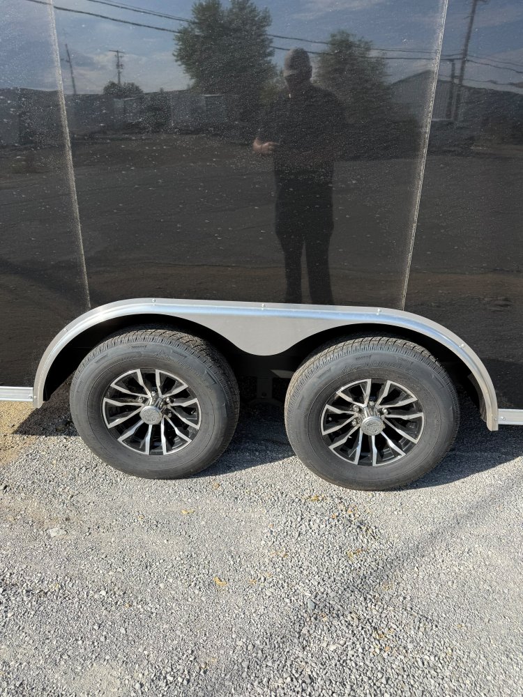 8.5x16 Element SE Enclosed Trailer - Black - Black Aluminum Wheels - LED Loading Lights