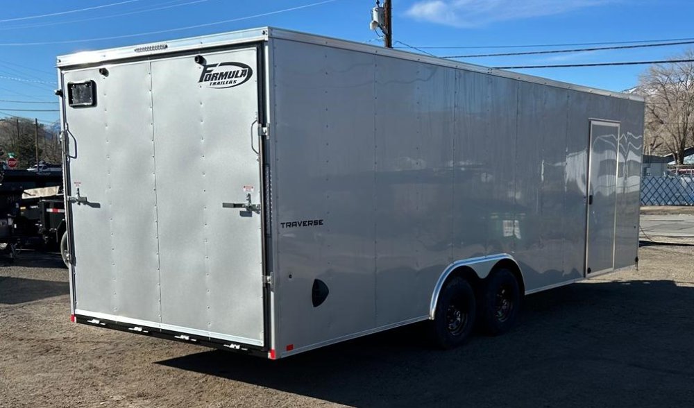 8.5x24 Formula Traverse Flat Top V-Nose Car Hauler - Silver - 10K GVWR | D1 Trailers Carson City, NV