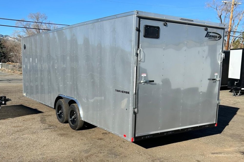 8.5x24 Formula Traverse Flat Top V-Nose Car Hauler - Silver - 10K GVWR | D1 Trailers Carson City, NV