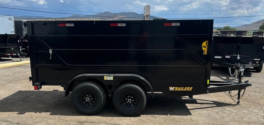 H Trailers 7x12x4 High-Side Dump Trailer - 10K GVWR - Black
