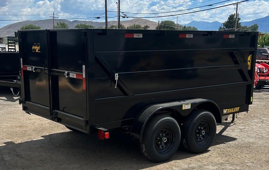 H Trailers 7x12x4 High-Side Dump Trailer - 10K GVWR - Black