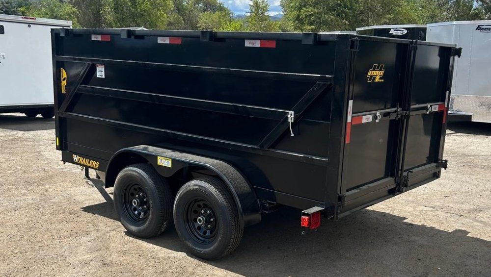 H Trailers 7x12x4 High-Side Dump Trailer - 10K GVWR - Black