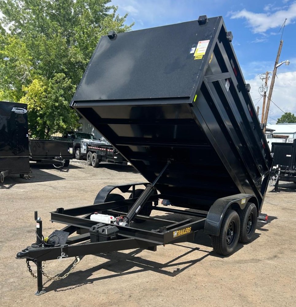 H Trailers 7x12x4 High-Side Dump Trailer - 10K GVWR - Black