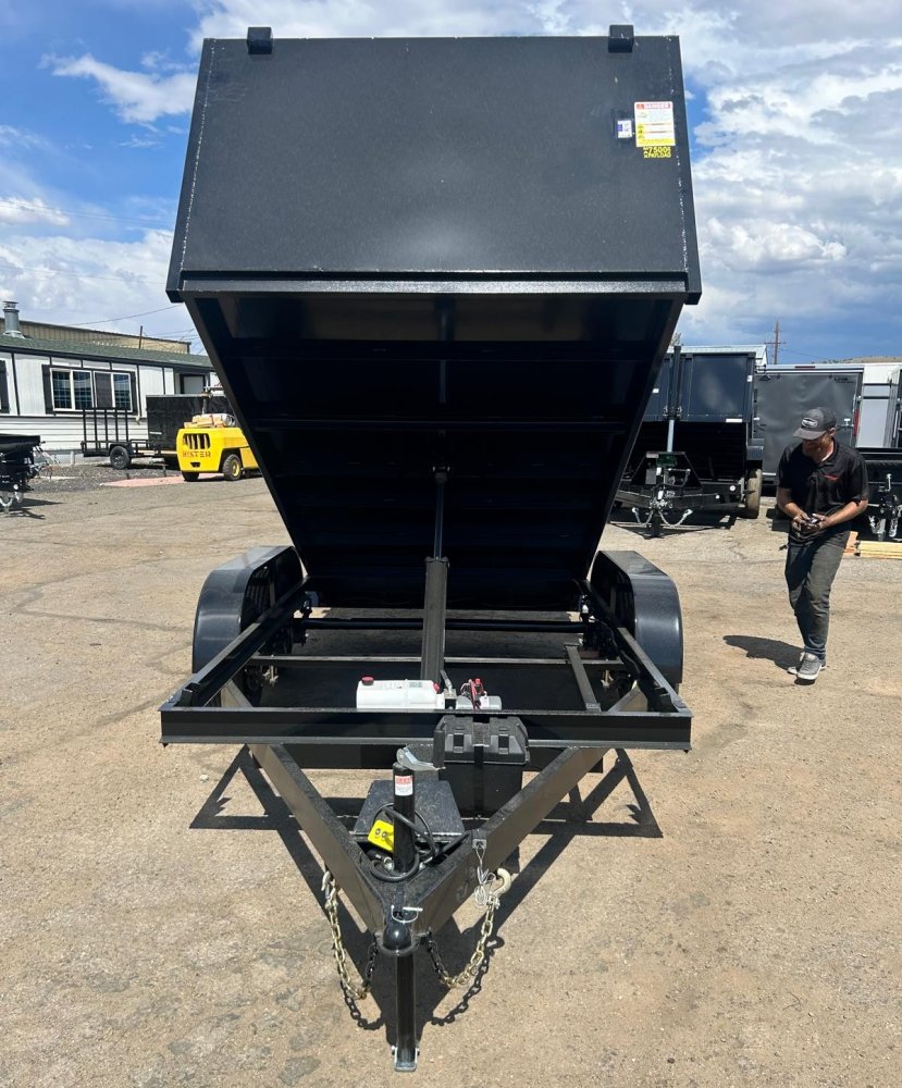 H Trailers 7x12x4 High-Side Dump Trailer - 10K GVWR - Black