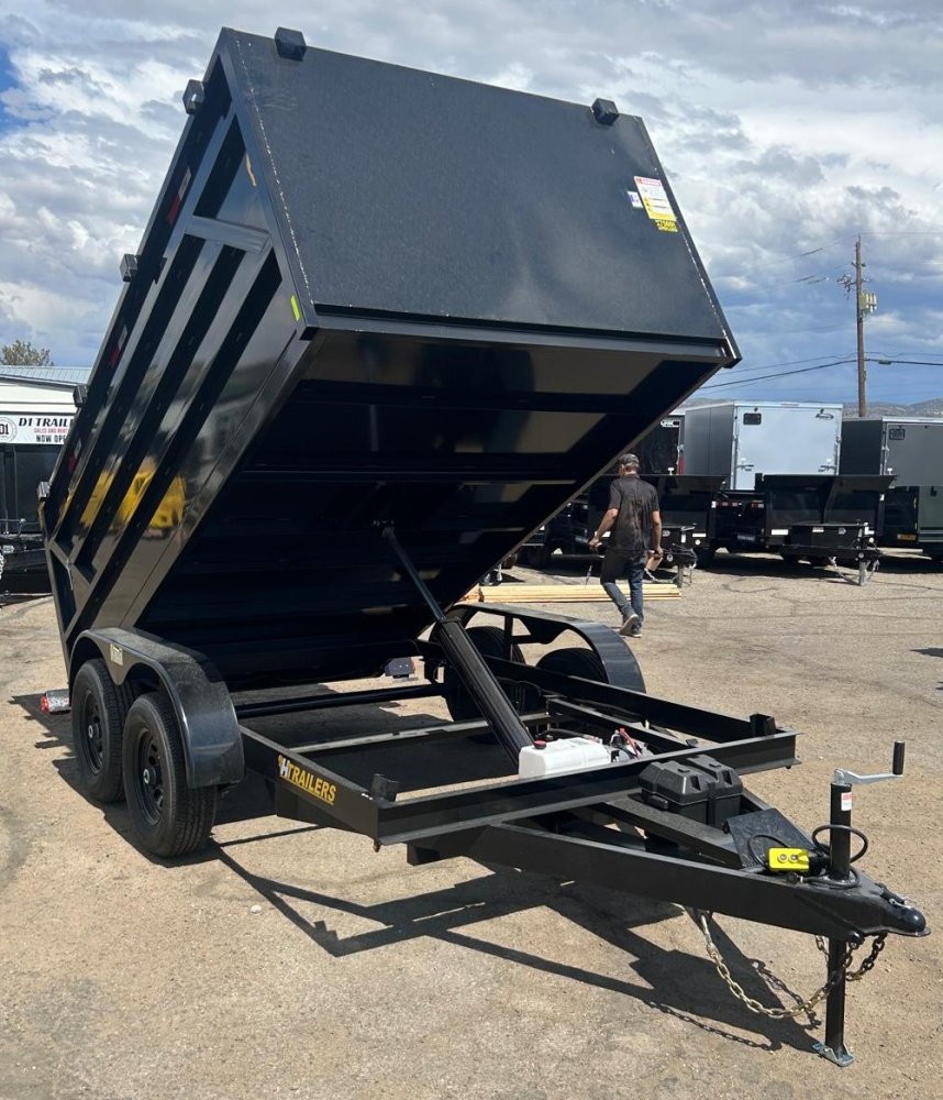 H Trailers 7x12x4 High-Side Dump Trailer - 10K GVWR - Black