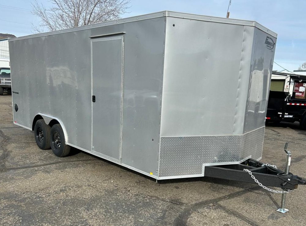 8.5 x 20 Formula Traverse Flat Top V-Nose Enclosed Trailer - Silver