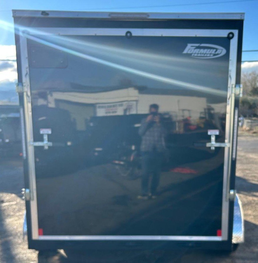 7x12 Conquest SE Flat Top Sloped V-Nose Enclosed Cargo Trailer - Black/Charcoal - 7K GVWR | D1 Trail