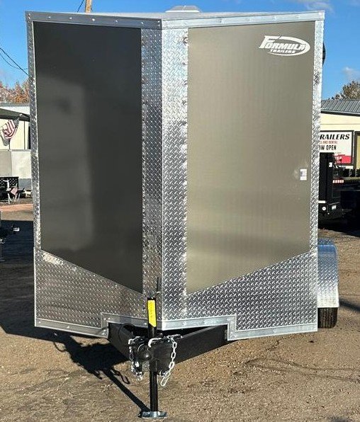 7x12 Conquest SE Flat Top Sloped V-Nose Enclosed Cargo Trailer - Black/Charcoal - 7K GVWR | D1 Trail