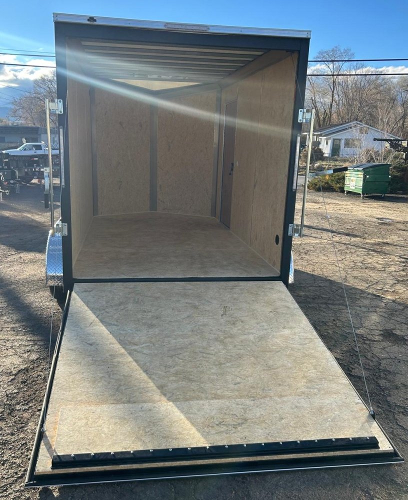 7x12 Conquest SE Flat Top Sloped V-Nose Enclosed Cargo Trailer - Black/Charcoal - 7K GVWR | D1 Trail