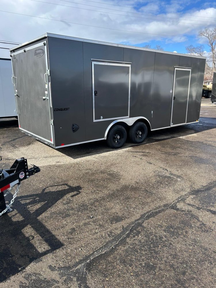 8.5&times;20 Conquest SE Flat Top Sloped V-Nose Enclosed Trailer - Charcoal | For Sale in Carson City, NV