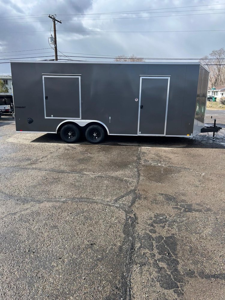 8.5×20 Conquest SE Flat Top Sloped V-Nose Enclosed Trailer - Charcoal | For Sale in Carson City, NV