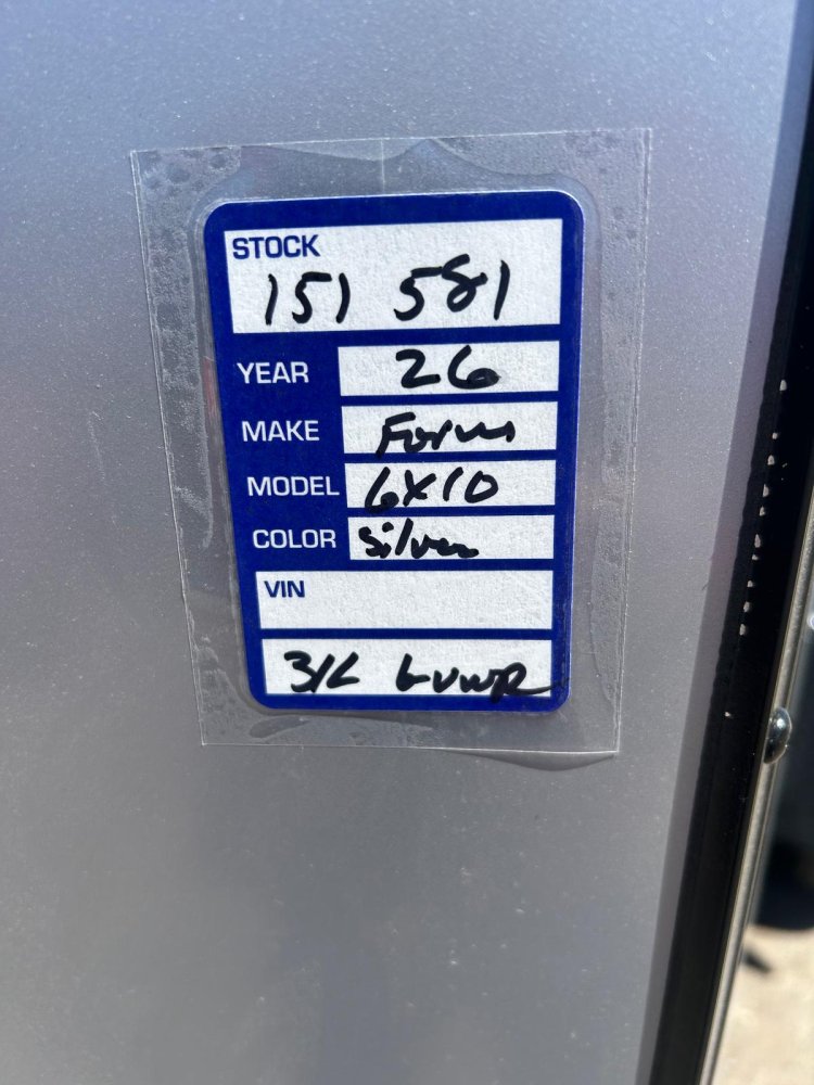 6x10 Traverse Flat Top V-Nose Enclosed Trailer - 3K GVWR - Silver/Black | Carson City, NV