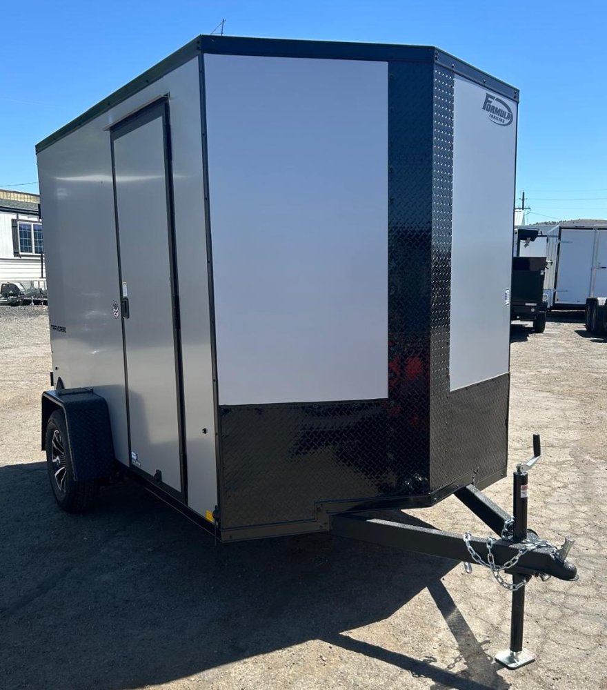 6x10 Traverse Flat Top V-Nose Enclosed Trailer - 3K GVWR - Silver/Black | Carson City, NV
