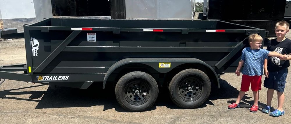 H Trailers 7x10x2 Dump Trailer - 7K GVWR - Black