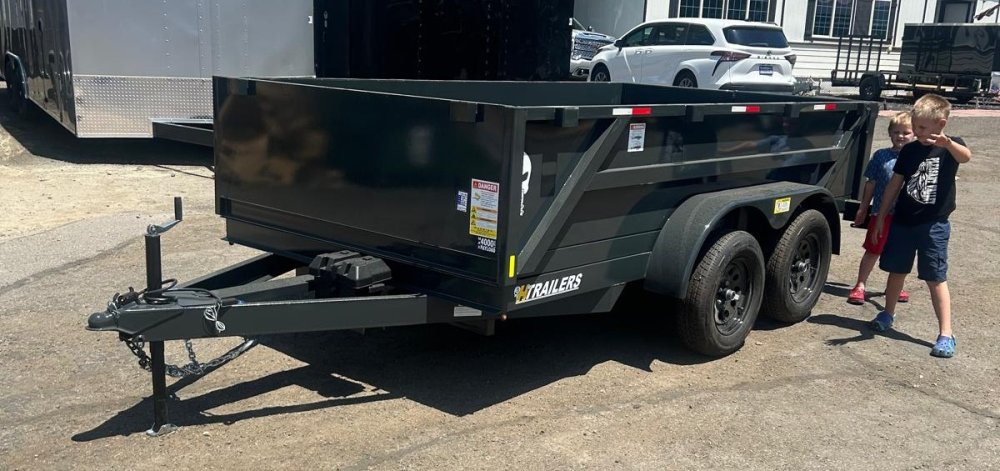 H Trailers 7x10x2 Dump Trailer - 7K GVWR - Black