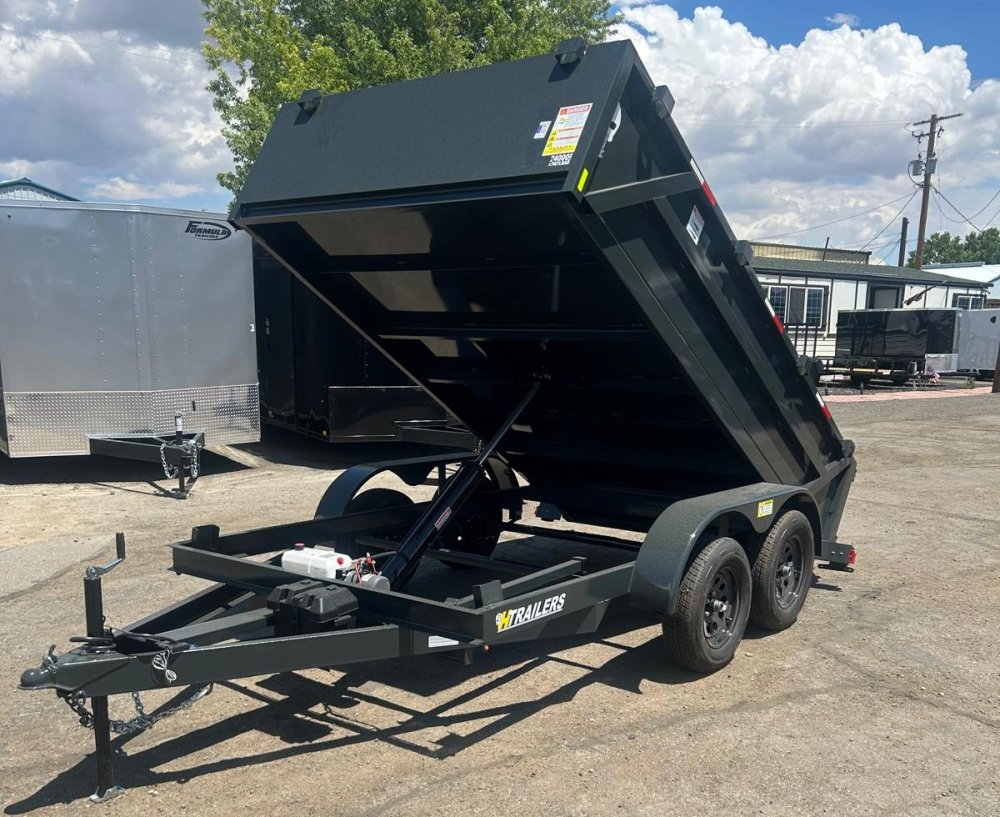 H Trailers 7x10x2 Dump Trailer - 7K GVWR - Black