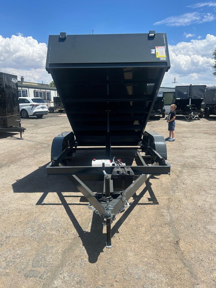 H Trailers 7x10x2 Dump Trailer - 7K GVWR - Black