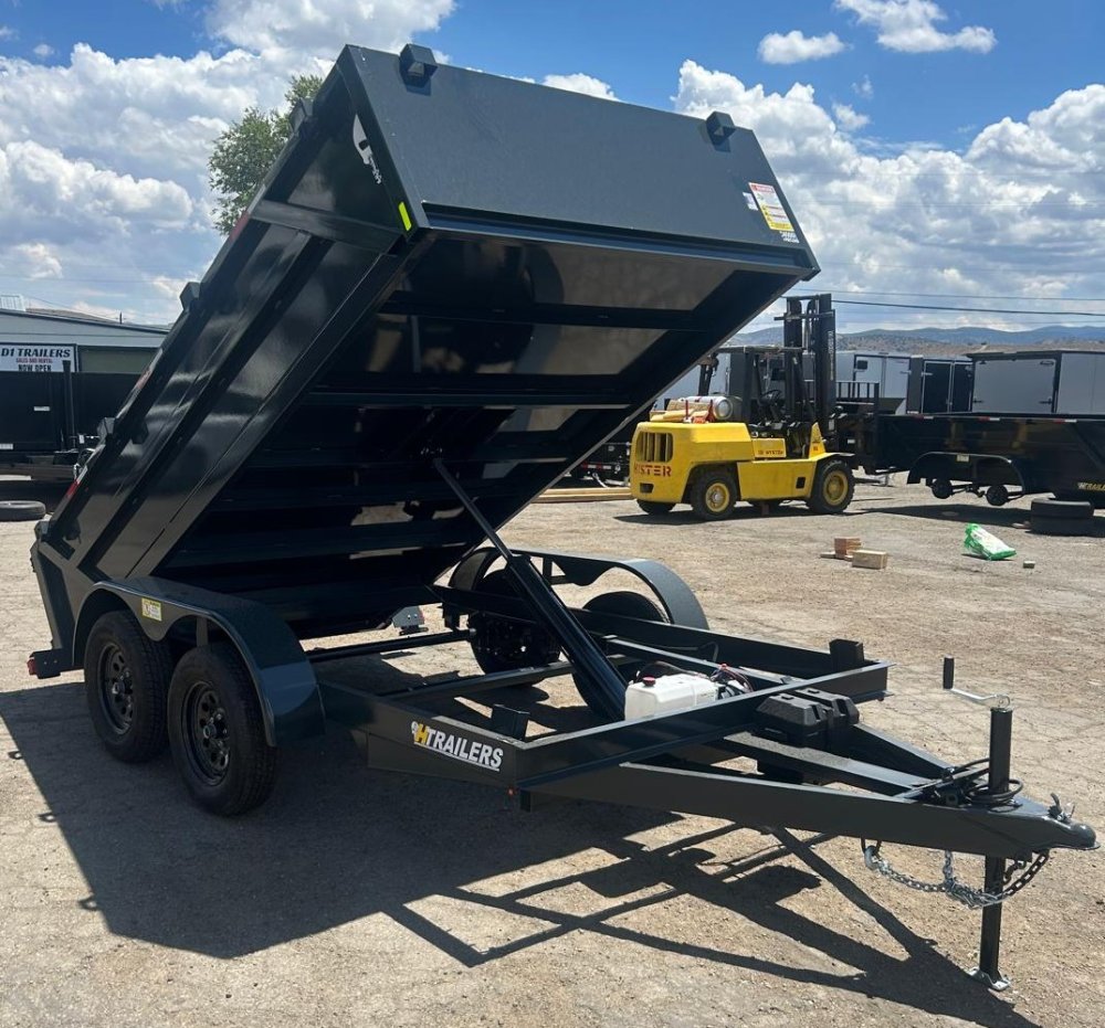 H Trailers 7x10x2 Dump Trailer - 7K GVWR - Black