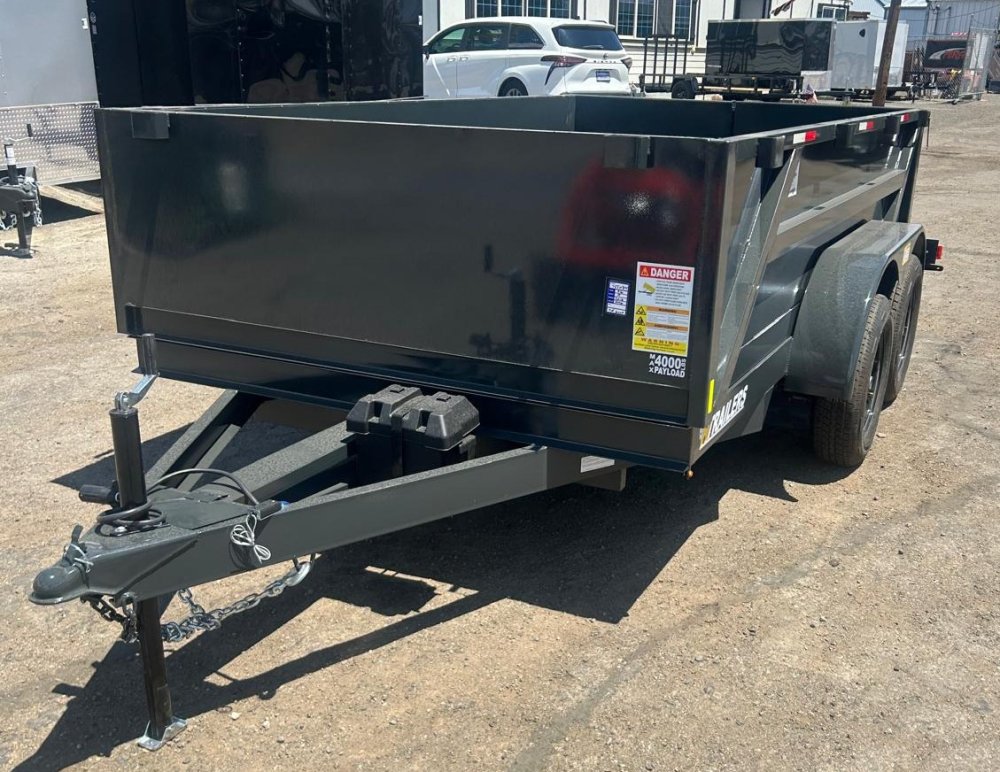 H Trailers 7x10x2 Dump Trailer - 7K GVWR - Black