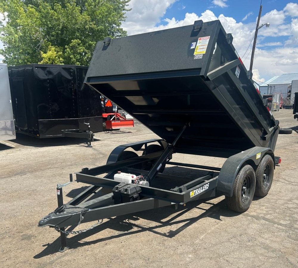 H Trailers 7x10x2 Dump Trailer - 7K GVWR - Black