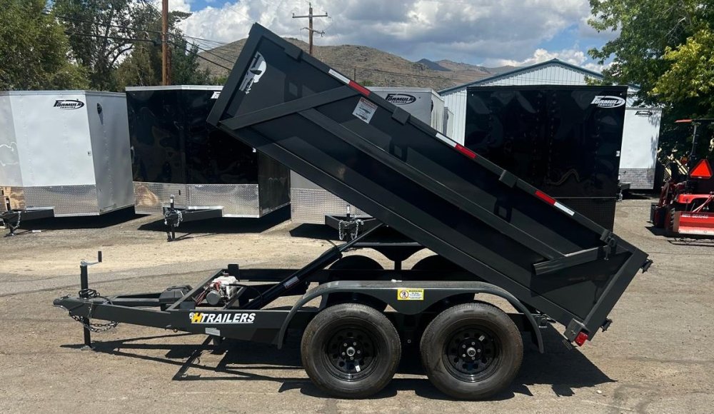 H Trailers 7x10x2 Dump Trailer - 7K GVWR - Black