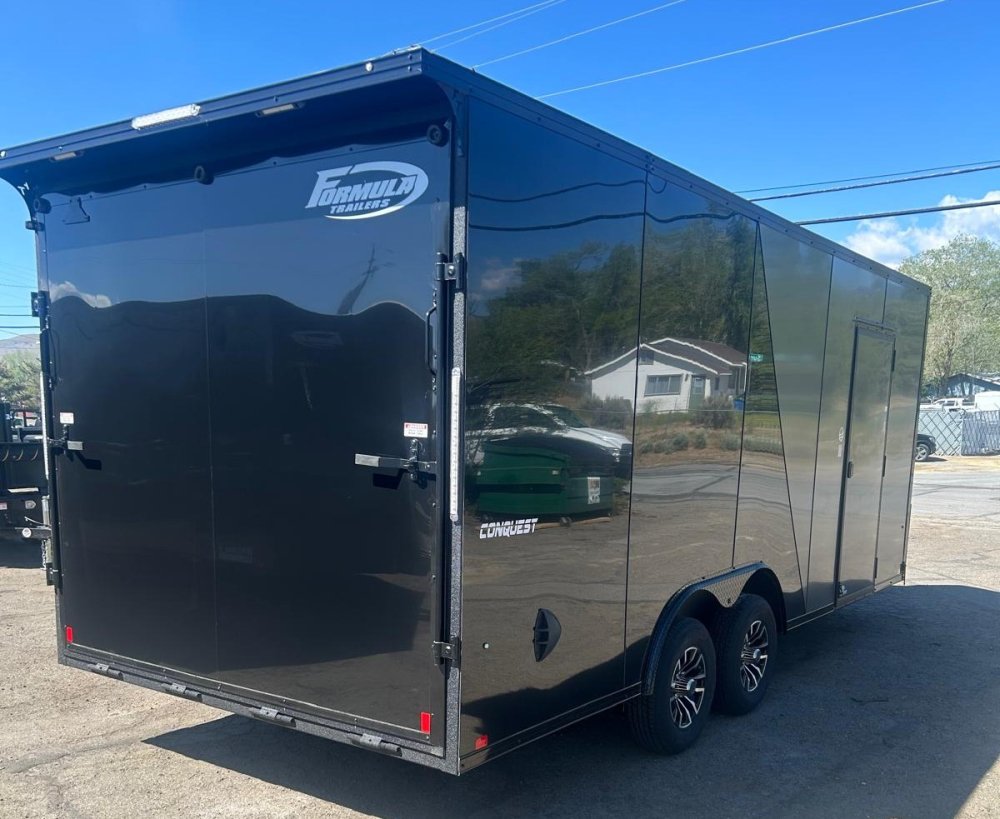 8.5x20 Conquest SE Flat Top Sloped V-Nose Enclosed Car Hauler - Black/Charcoal | Carson City, NV