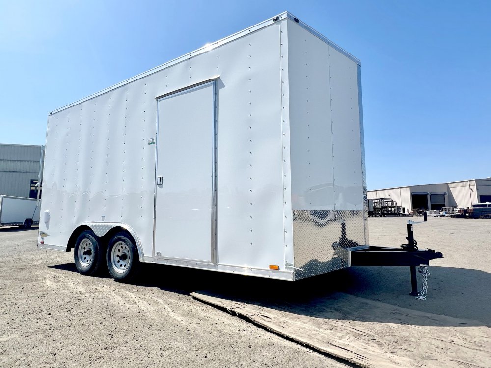 8.5x16 Forest River Cargo King Enclosed Trailer - White - 7K GVWR TA
