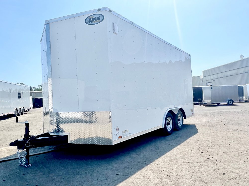 8.5x16 Forest River Cargo King Enclosed Trailer - White - 7K GVWR TA